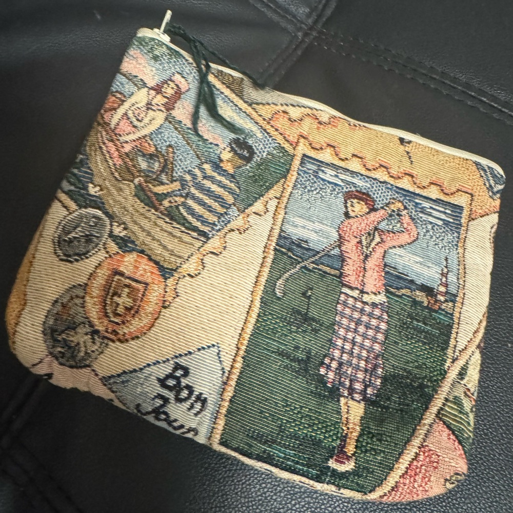 Golf-Themed Tapestry Cosmetic Bag